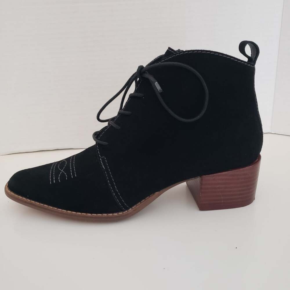 Kelsi Dagger Boots  Brooklyn Zip Up Booties Lover Black Suede 7.5
